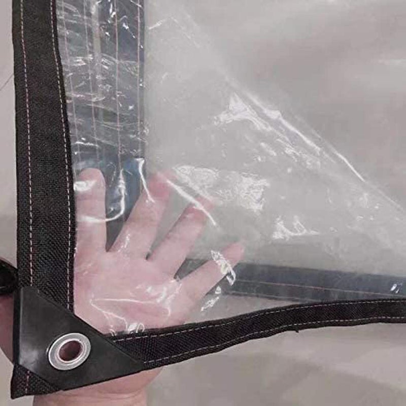 YLBFJXK 10' x 13' Clear Poly Tarp Heavy Duty with Grommets for Henhouse Porch Greenhouse Camping - Image 5